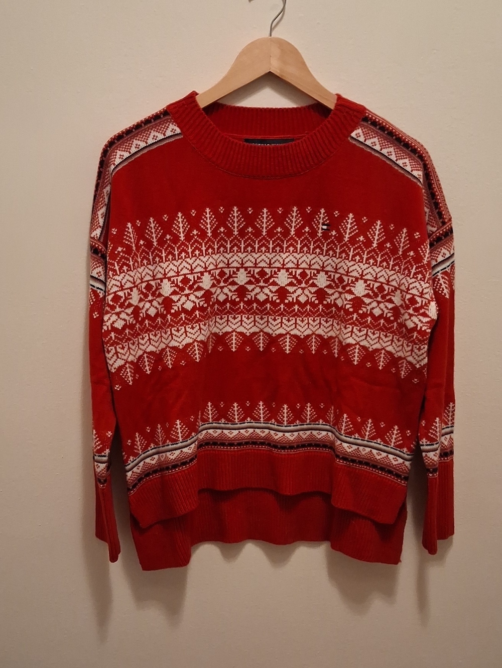 Tommy Hilfiger Red Fair Isle Crewneck Sweater
